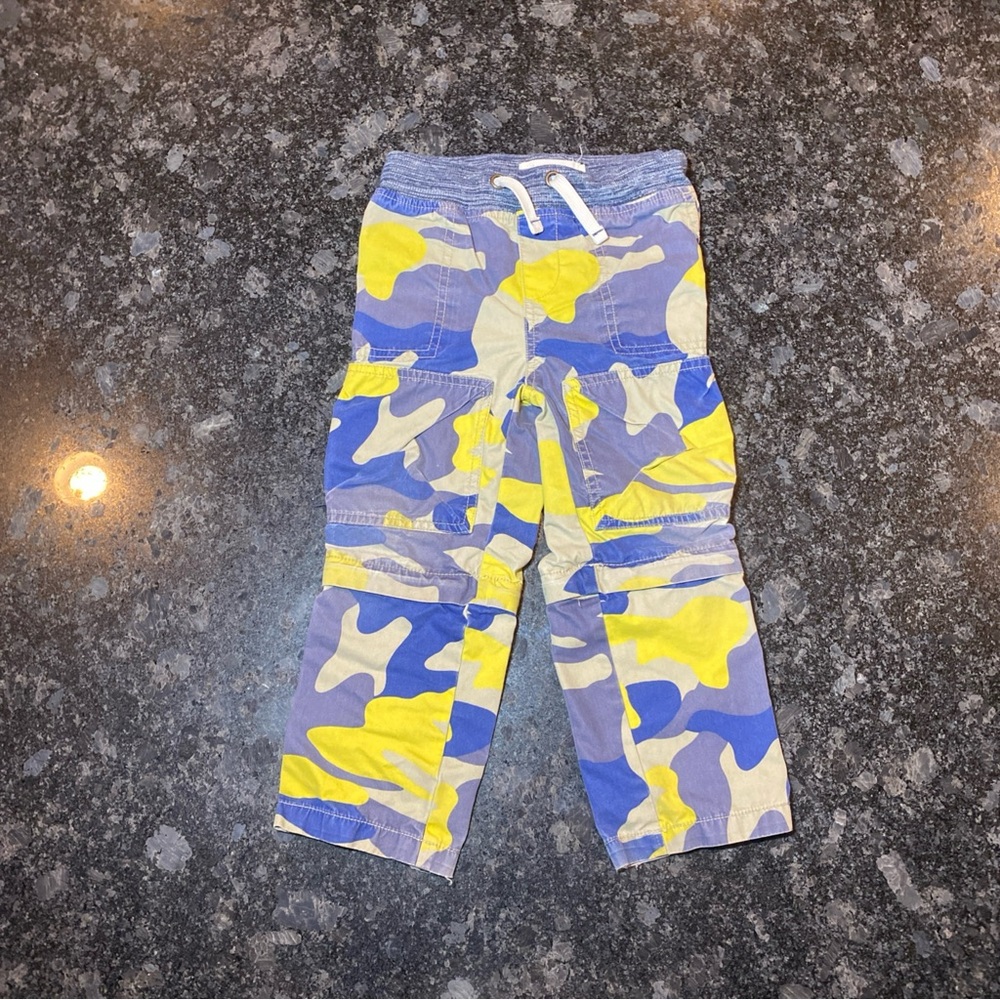 Mini Boden Boys Cargo Zip Off Convertible Pants Shorts Size 3Y